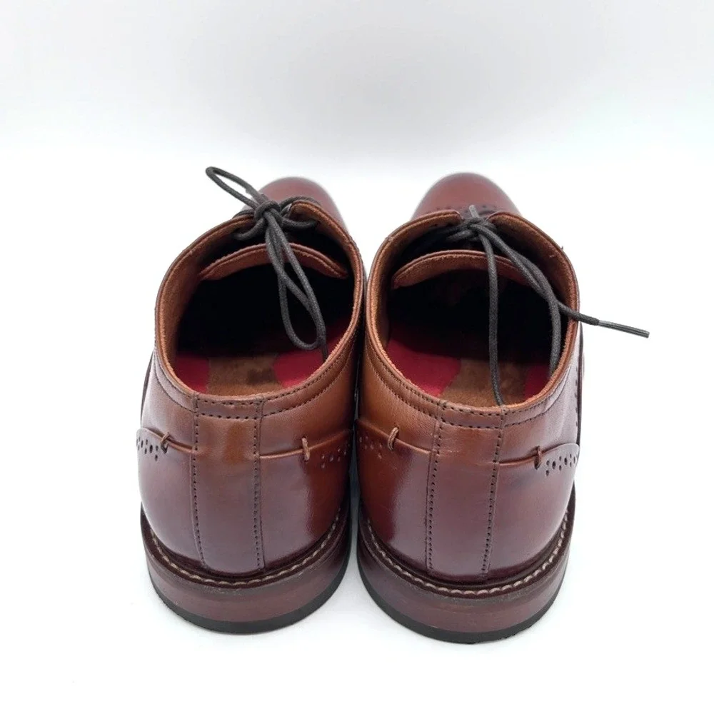 Stacy Adams Men's Macarthur Leather Wingtip Oxford Shoes Color Cognac US‎ 10 M